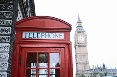 Red telephone booth and Big Ben