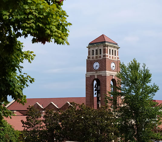 View of Peddle Bell Tower at Paris Yates Chapel