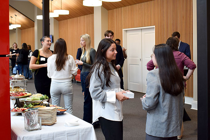 internship reception in JAC atrium