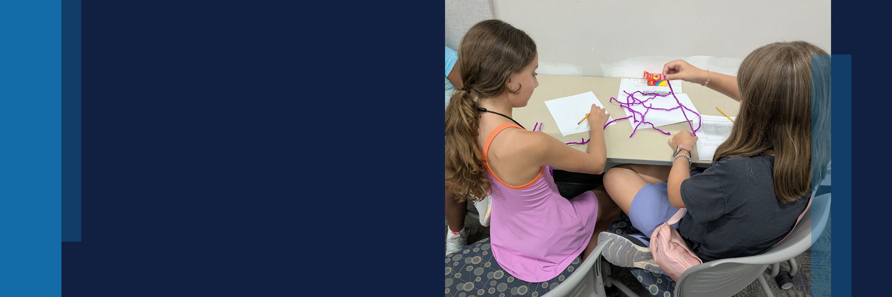 students doing a craft during a fieldtrip